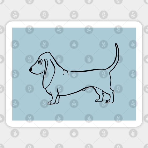 Standing Basset Hound Sticker by illucalliart